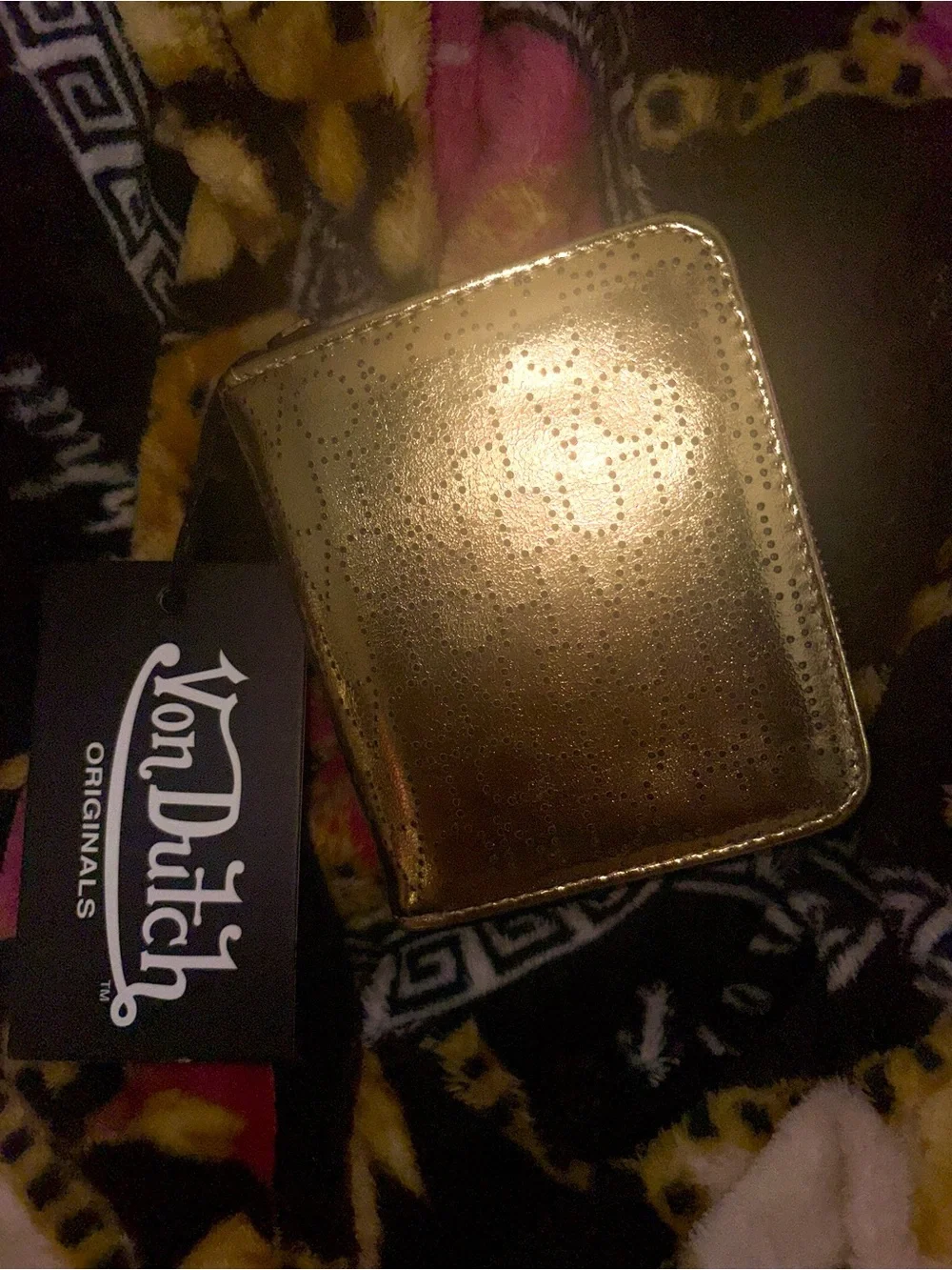 Von Dutch Gold Studded Card & Key Holder